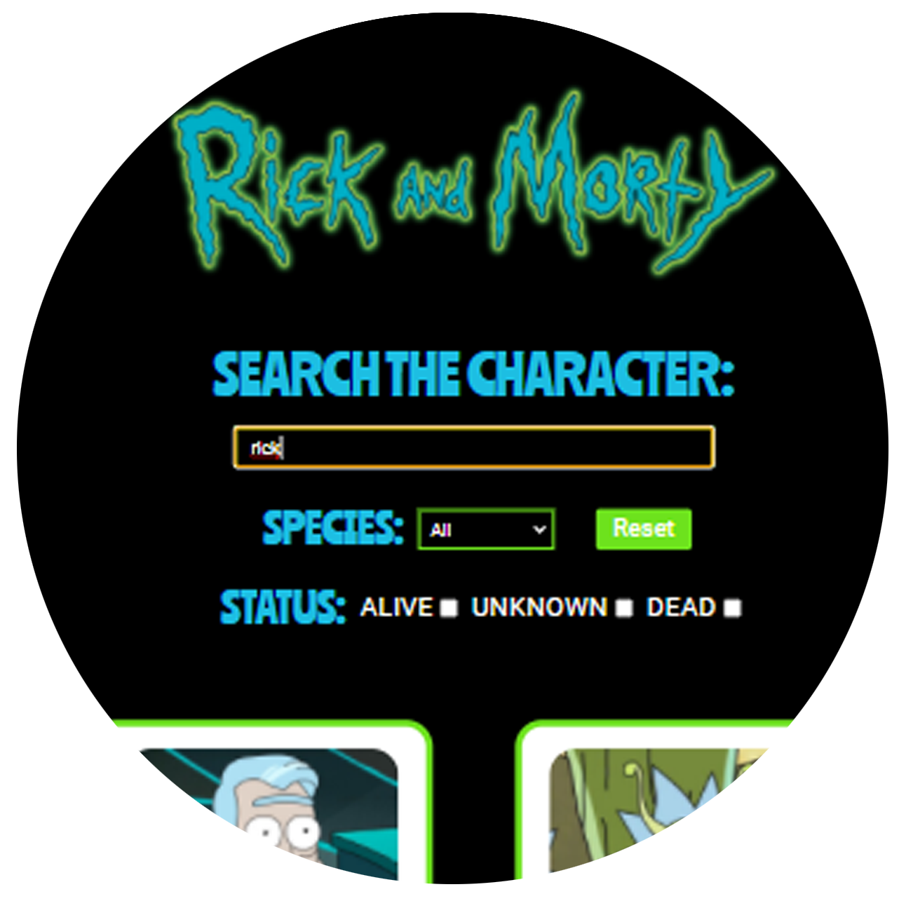 Rick and Morty Character Finder